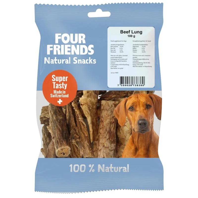 Bild 1 för FourFriends Dog Beef Lung 100 g