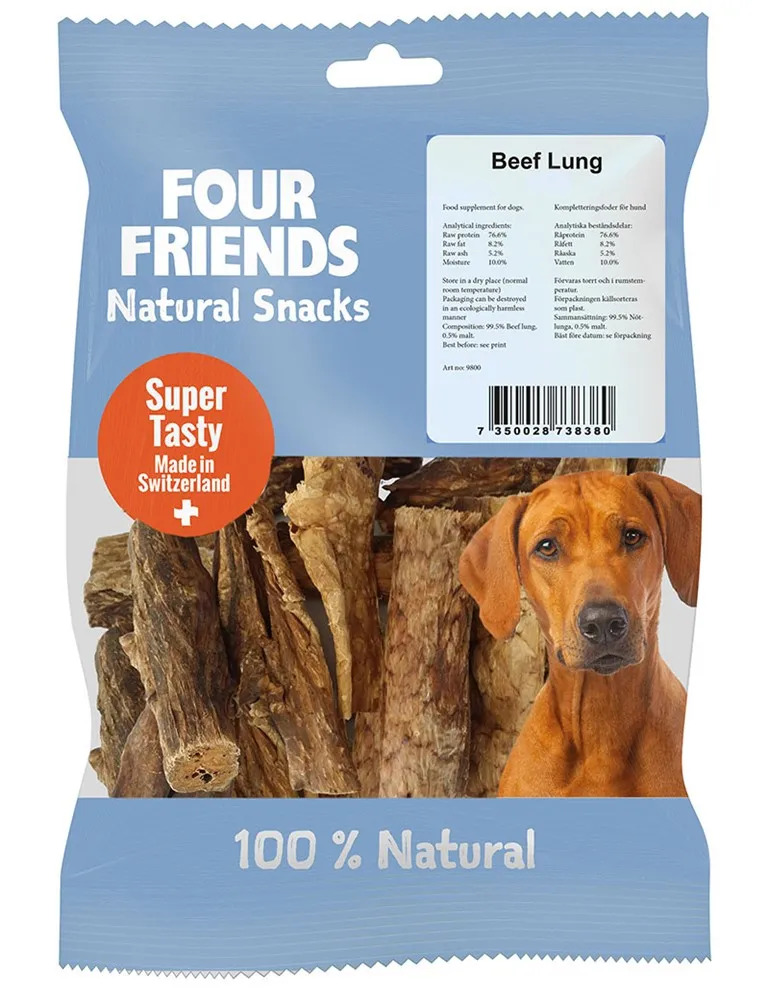 Alternativ bild 0 för FourFriends Dog Natural Snack Beef Lung (800 g)