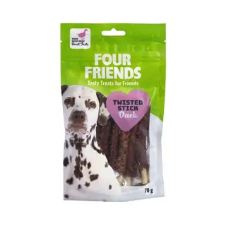 Produktfoto för FourFriends Dog Twisted Stick Duck 12,5 cm 7 st