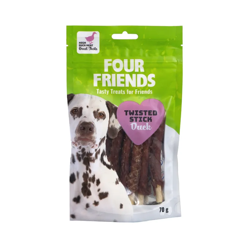 Bild 2 för FourFriends Dog Twisted Stick Duck 12,5 cm 7 st