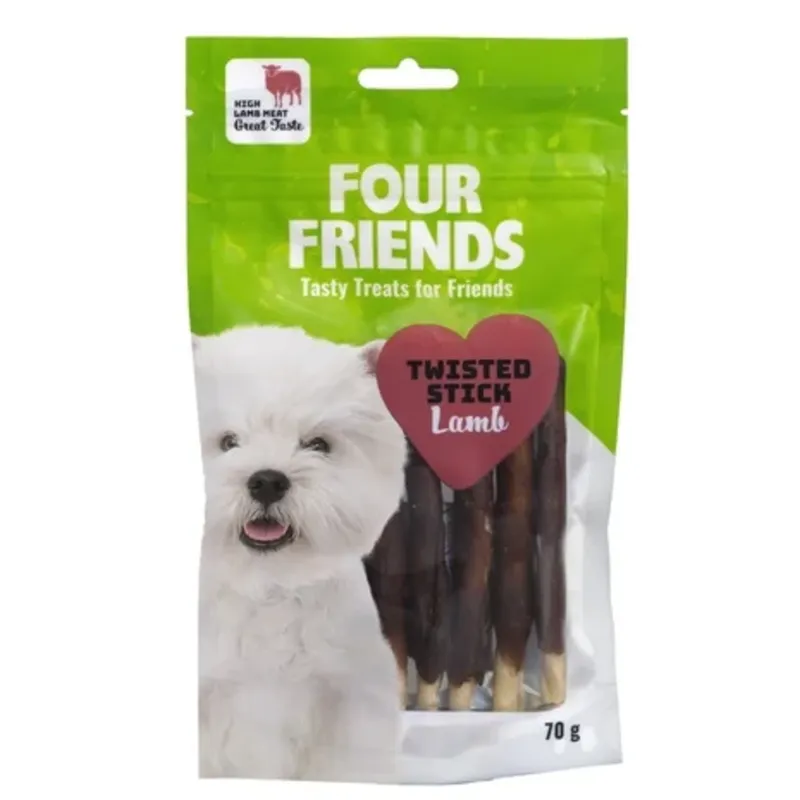 Bild 2 för FourFriends Dog Twisted Stick Lamb 12,5 cm 7 st