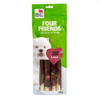 Produktfoto för FourFriends Dog Twisted Stick Lamb 25 cm (4 pack)