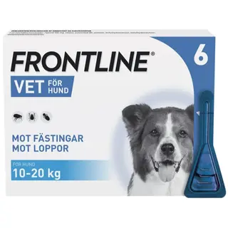 Produktfoto för Frontline Vet 100 mg/ml Spot-on Hund M 6 x 1,34 ml