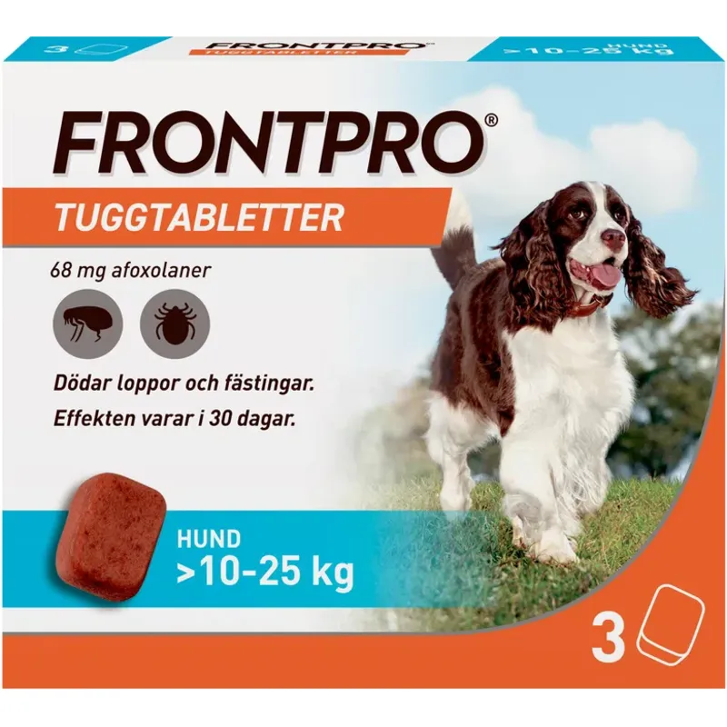 Bild 1 för FRONTPRO Tuggtabletter för hund L 10-25 kg 3 st 68 mg