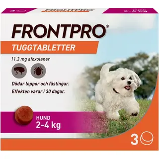 Produktfoto för FRONTPRO Tuggtabletter för hund S 2-4 kg 3 st 11,3 mg