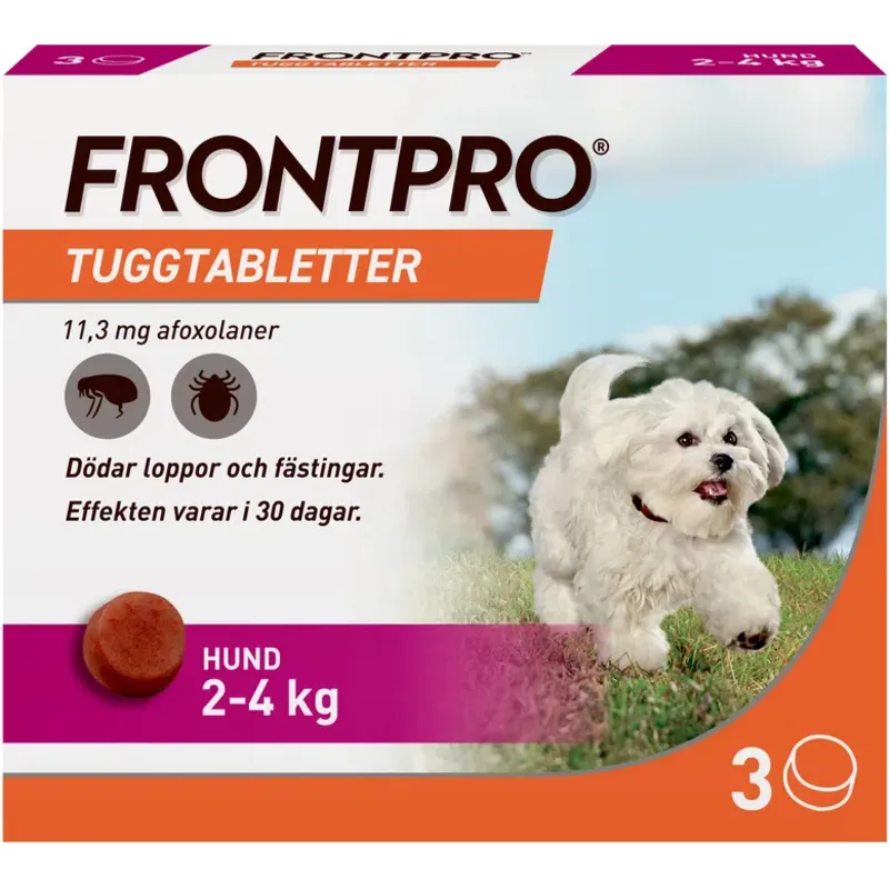Bild 1 för FRONTPRO Tuggtabletter för hund S 2-4 kg 3 st 11,3 mg