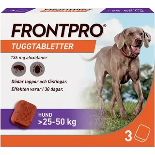 Produktfoto för FRONTPRO Tuggtabletter för hund XL >25-50 kg 3 st 136 mg