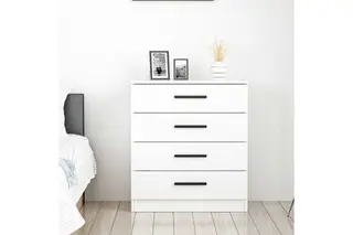 Produktfoto för FUNZI LIVING byr&aring; 85,m. 4 l&aring;dor - vit melamin