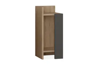 Produktfoto för FUNZI LIVING Elos s&auml;ngbord, h&ouml;ger och v&auml;nster, w. 2 hyllplan - ek och antracitgr&aring; melamin (15x27) (set med 2)