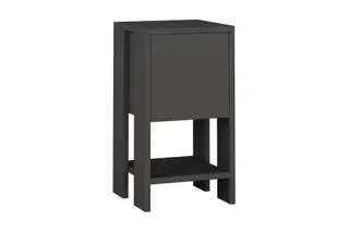 Produktfoto för FUNZI LIVING Ema s&auml;ngbord, m. 1 d&ouml;rr och 1 hylla - antracitgr&aring; melamin (30x30)