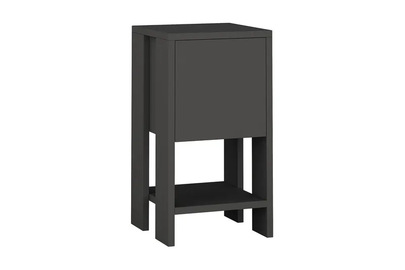 Bild 1 för FUNZI LIVING Ema s&auml;ngbord, m. 1 d&ouml;rr och 1 hylla - antracitgr&aring; melamin (30x30)