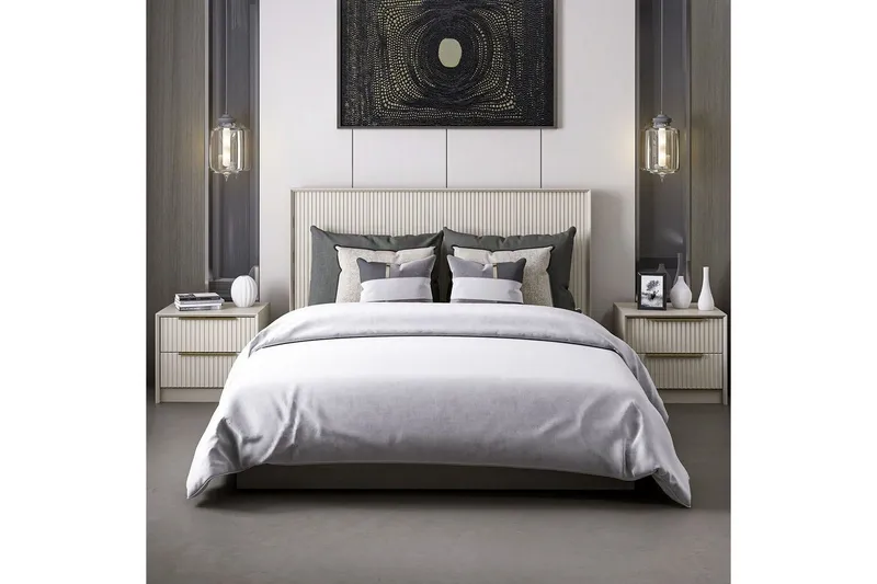 Bild 2 för FUNZI LIVING s&auml;ngram, med s&auml;nggavel och s&auml;ngbotten - stenmelamin (160x200)