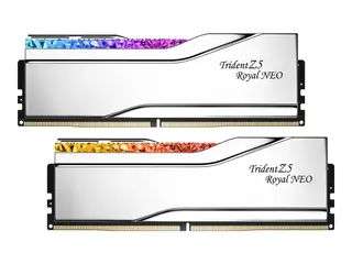 Produktfoto för G.Skill 32B (2x16) DDR5 6000MHz Trident Z5 Royal Neo RGB Silver (AMD) CL28 1.40V