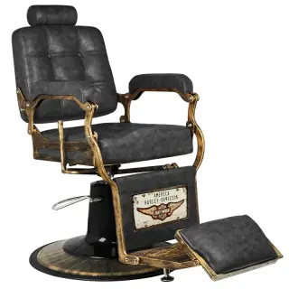 Produktfoto för Gabbiano Barberarstol Boss HD gammalt läder svart