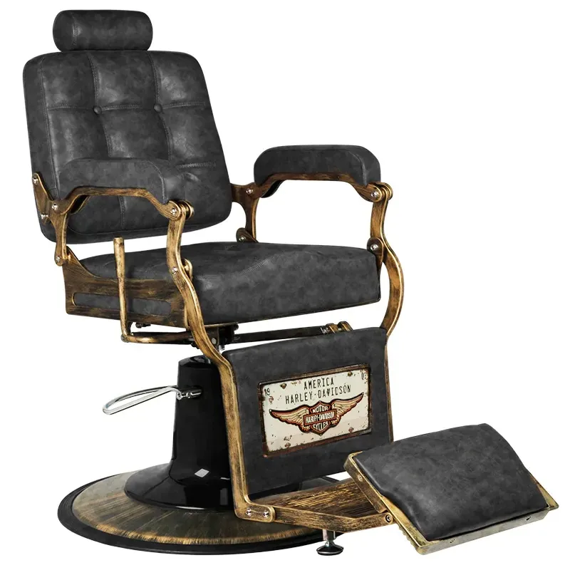 Alternativ bild 0 för Gabbiano Barberarstol Boss HD gammalt läder svart