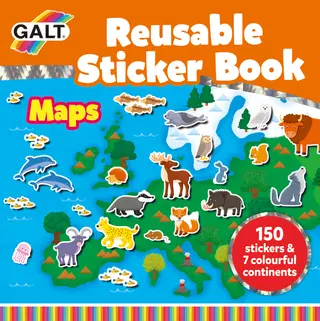Produktfoto för Galt Reusable Sticker Book - Maps