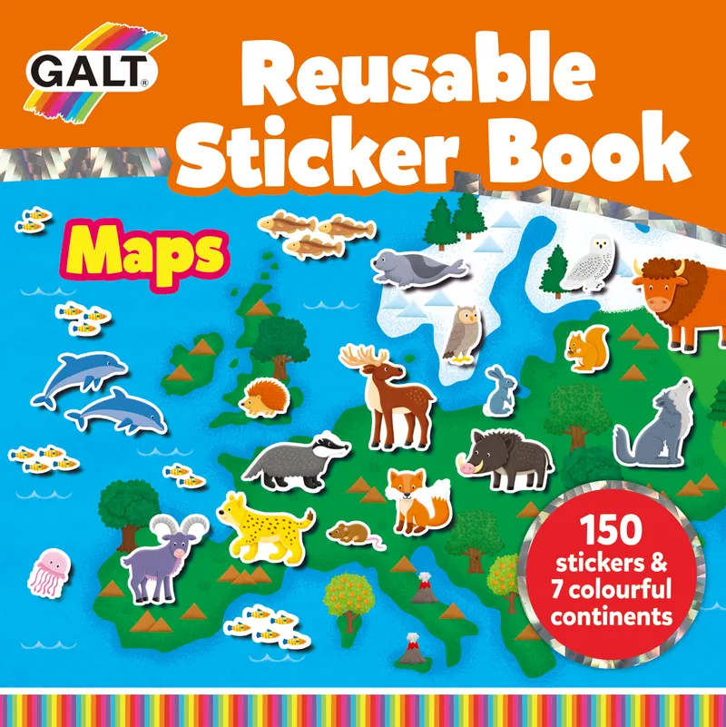 Alternativ bild 0 för Galt Reusable Sticker Book - Maps