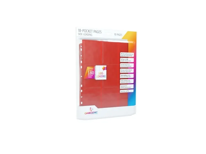Alternativ bild 0 för Gamegenic Sideload 9-Pocket Pages Red (10 Pages)