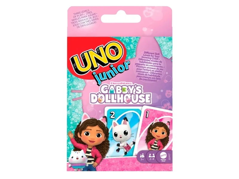 Alternativ bild 0 för Games UNO Junior DreamWorks Gabbys dockhus, Kortspel, Kasta kort, 3 År, Familjespel