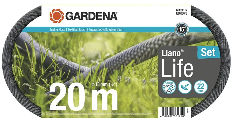 Alternativ bild 0 för Gardena Trädgårdsslang Liano Life 20 m. - Set