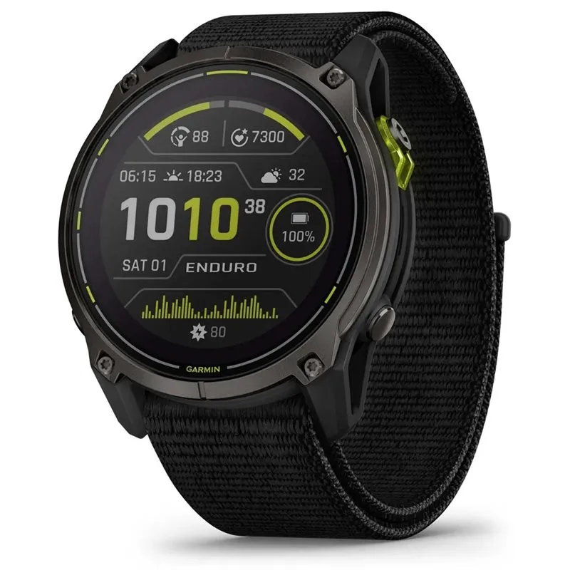 Bild 1 för Garmin Enduro 3, Crbn Gry DLC Ti w/Blk Sport Loop Band, EMEA Black