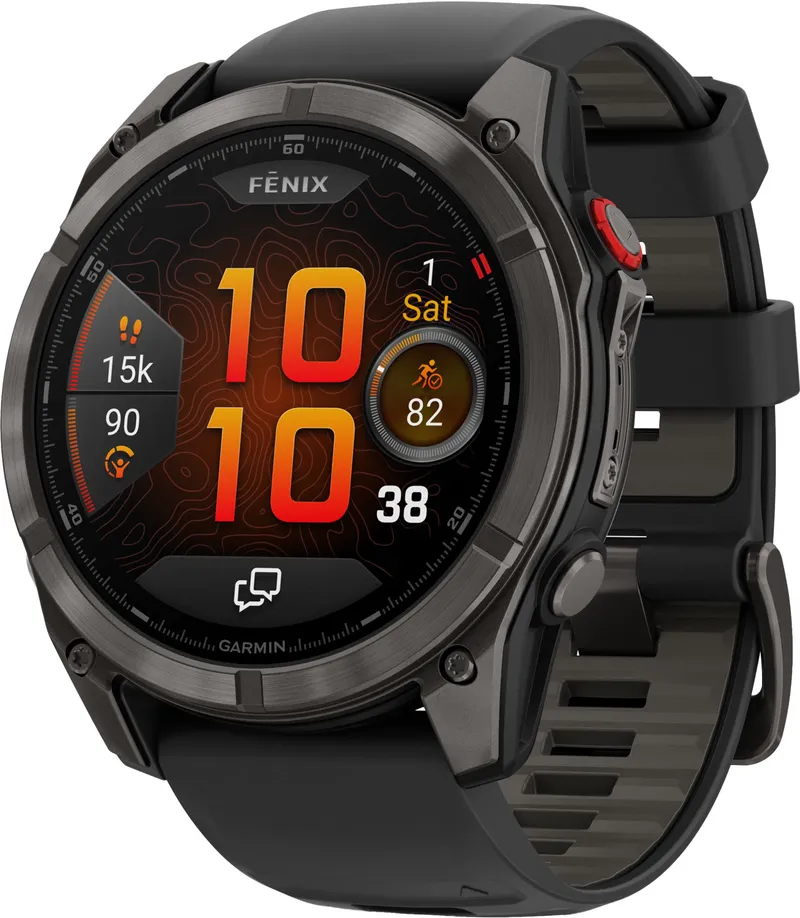 Bild 1 för Garmin fenix 8 Pro – 51 mm, AMOLED, Sapphire, Carbon DLC titanium with silicone band