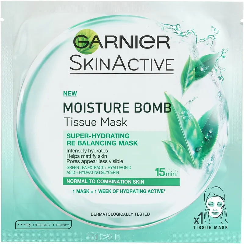 Bild 2 för Garnier Skin Active Moisture Bomb Tissue Mask (Green)