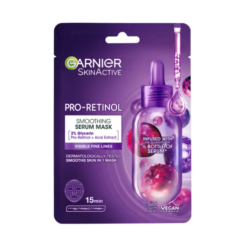 Bild 1 för Garnier SkinActive Pro-Retinol Smoothing Serum Sheet Mask For All