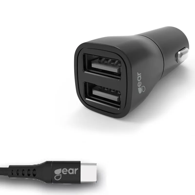 Alternativ bild 0 för Gear by Carl Douglas Laddare Bil 2xUSB 3.4A USB-C 2.0 1m