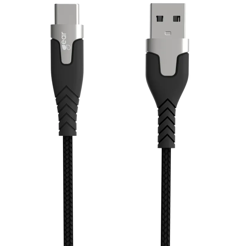 Alternativ bild 0 för GEAR Laddkabel PRO USB-A till USB-C 2.0 1.5m Svart Kevlarkabel med Metallkopplingar