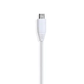 Produktfoto för Gear Rund Laddkabel MicroUSB till USB-A 0.3m Vit