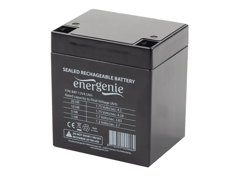Alternativ bild 0 för Gembird BAT-12V4.5AH Rechargeable battery 12V 4.5AH for UPS