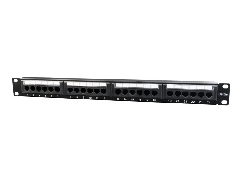 Alternativ bild 0 för Gembird NPP-C524CM-001 - Manöverpanel med kabelhantering - CAT 5e - svart - 1U - 19 - 24 portar
