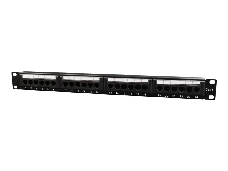 Alternativ bild 0 för Gembird NPP-C624CM-001 - Manöverpanel med kabelhantering - CAT 6 - svart - 1U - 19 - 24 portar