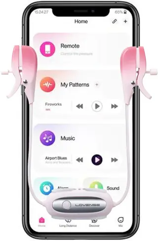 Produktfoto för GEMINI APP-CONTROLLED VIBRATING NIPPLE CLAMPS - rosa
