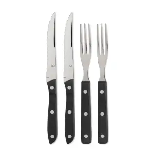 Produktfoto för Gense Old Farmer Black steak/grill cutlery 4 pcs