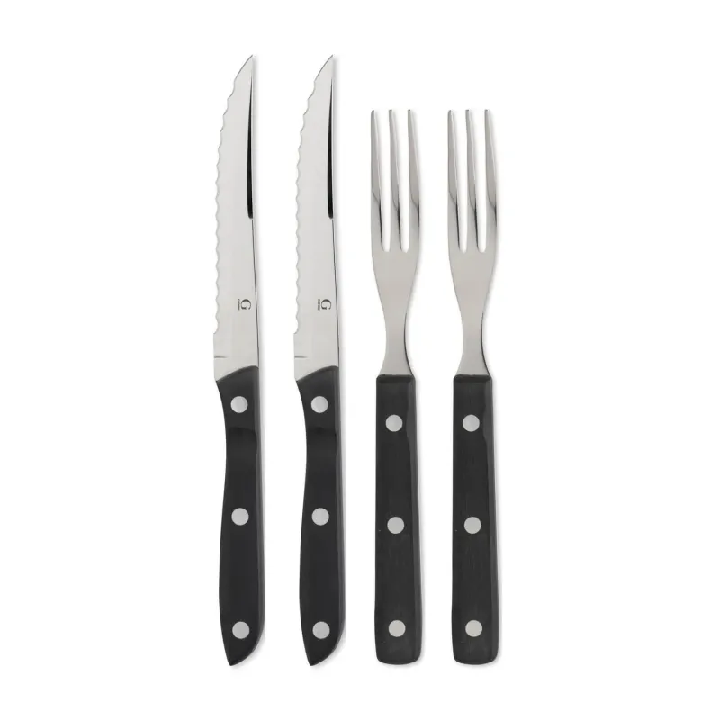 Alternativ bild 0 för Gense Old Farmer Black steak/grill cutlery 4 pcs