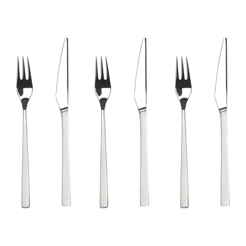 Alternativ bild 0 för Gense Steak cutlery Fuga 12 pcs Matt/White steel