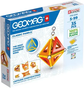 Produktfoto för Geomag Classic GM470, Neodymmagnetleksak, 5 År, Orange, Röd