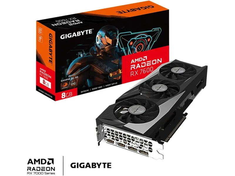Alternativ bild 0 för GIGABYTE Radeon RX 7600 GAMING OC - 8GB GDDR6 RAM - Grafikkort