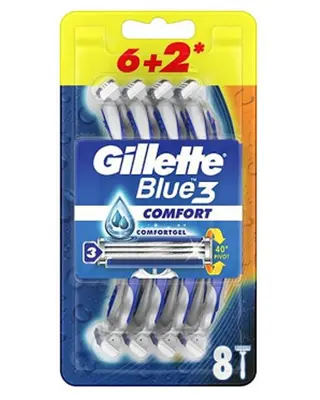 Produktfoto för GILLETTE_Blue 3 Comfort disposable razors for men 8pcs