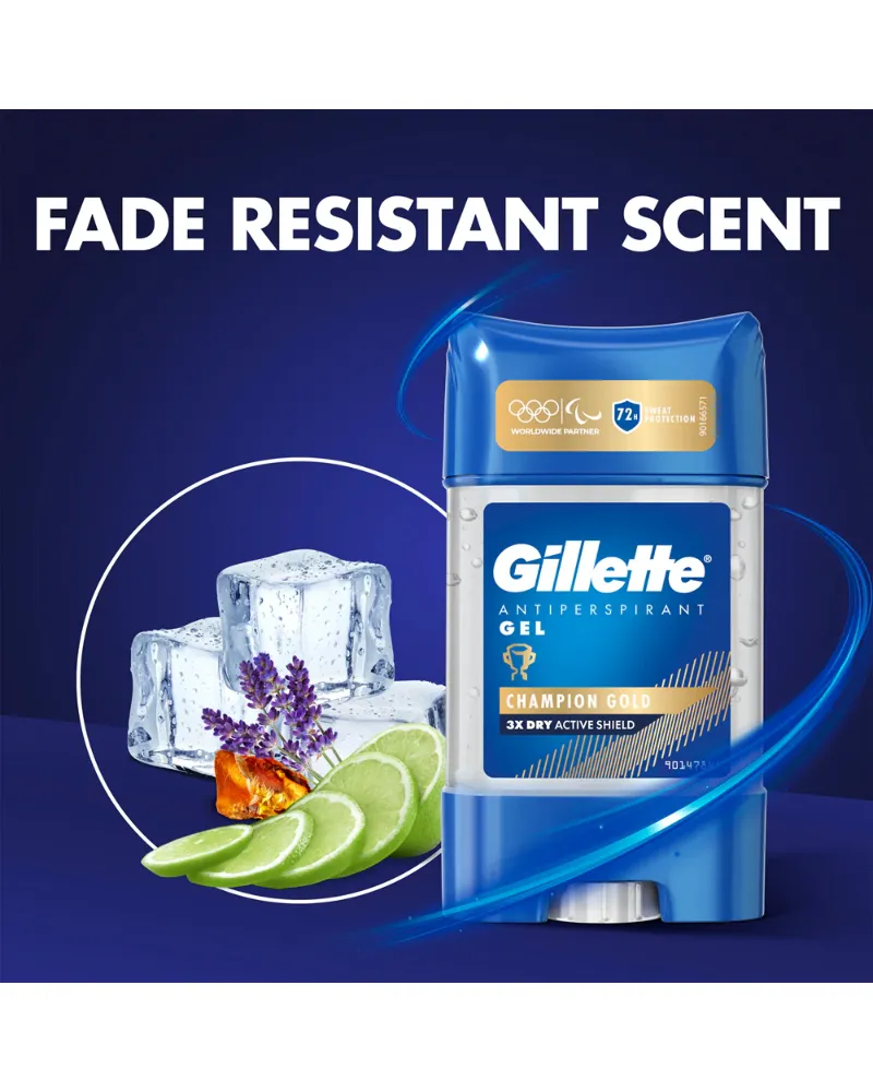 Bild 2 för Gillette Champion Gold Men Antiperspirant Gel 70ml