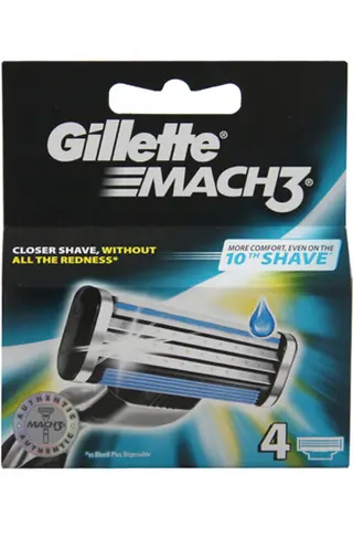 Produktfoto för Gillette Mach3 Rakblad, 4-pack