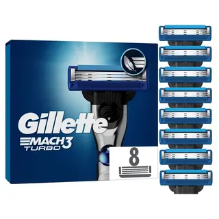 Produktfoto för Gillette Mach3 Turbo Rakblad 8 st