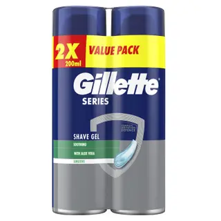 Produktfoto för Gillette Series Sensitive Men's Shaving Gel 2 x 200 ml
