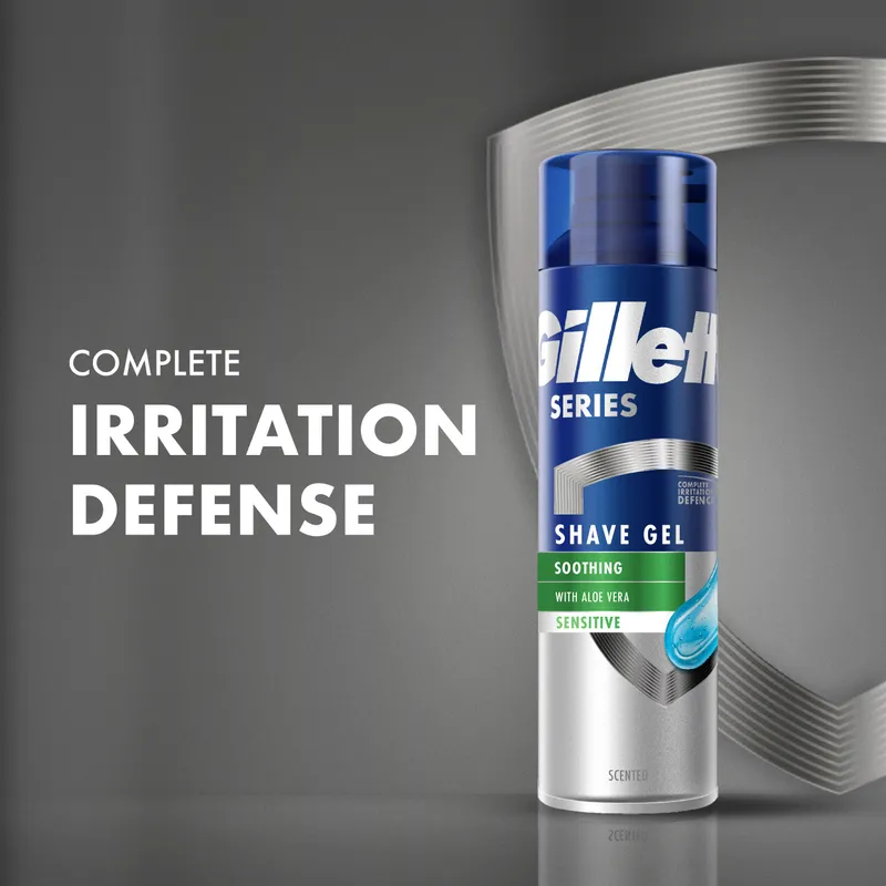 Bild 2 för Gillette Series Sensitive Men's Shaving Gel 2 x 200 ml