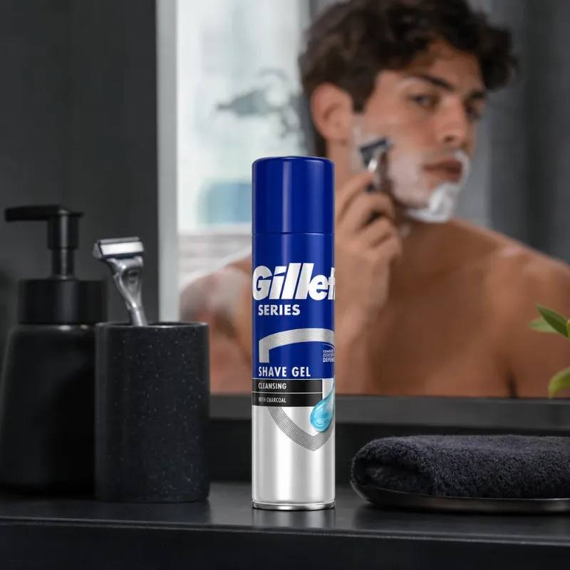 Bild 2 för Gillette Series Shaving Gel 200ml Cleansing, Charcoal