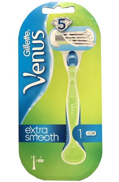 Bild 1 för Gillette Venus Extra Smooth, Blå, Gul, Kropp, Blåsa, 1 styck