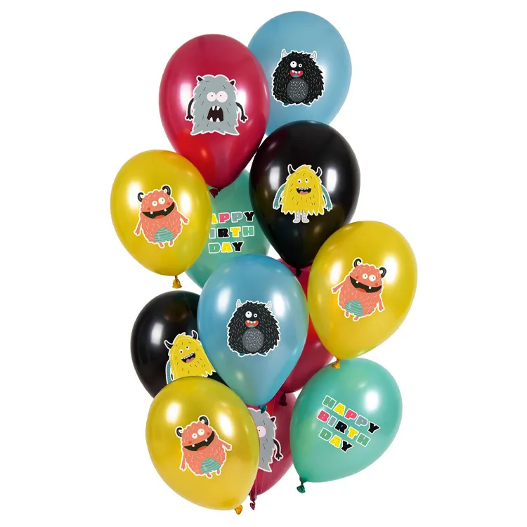 Alternativ bild 0 för Glada Monster Ballongbukett 12-pack