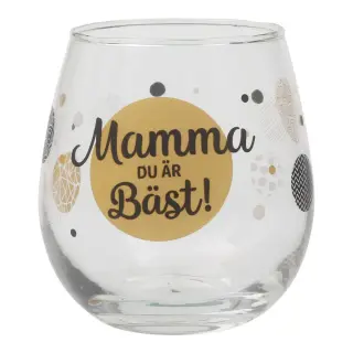 Produktfoto för Glaskupa med text - Mamma du är Bäst